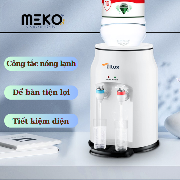 Cây nước nóng lạnh mini để bàn bình nước nóng tiết kiệm điện có công tắc bật nóng lạnh