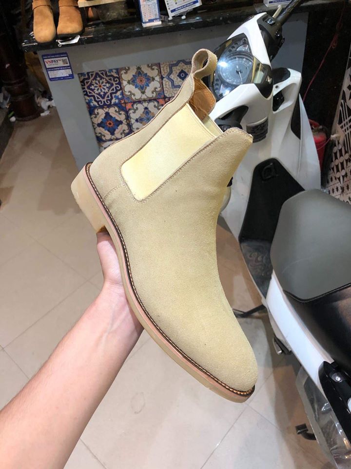Giày da nam Chelsea Boots Da Bò Lộn Cao Cấp Đế Cao Su Êm Cực Bền Made in VIETNAM - BẢO HÀNH 12 THÁNG
