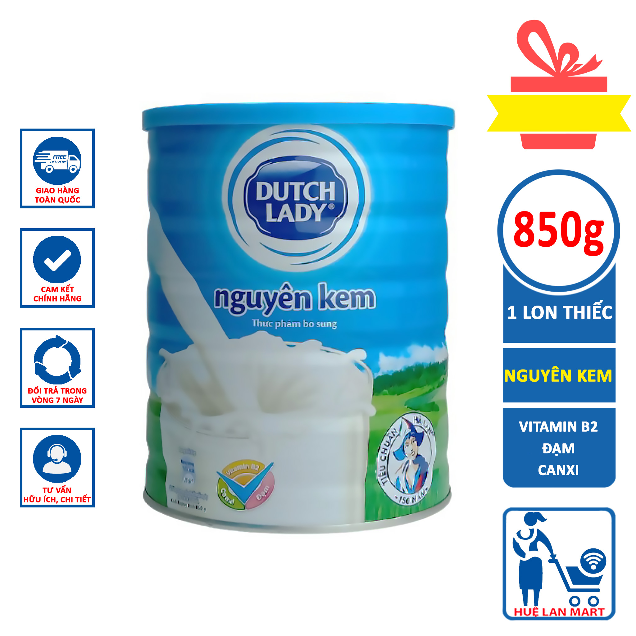 Sữa bột dutch lady nguyên kem hộp 850g