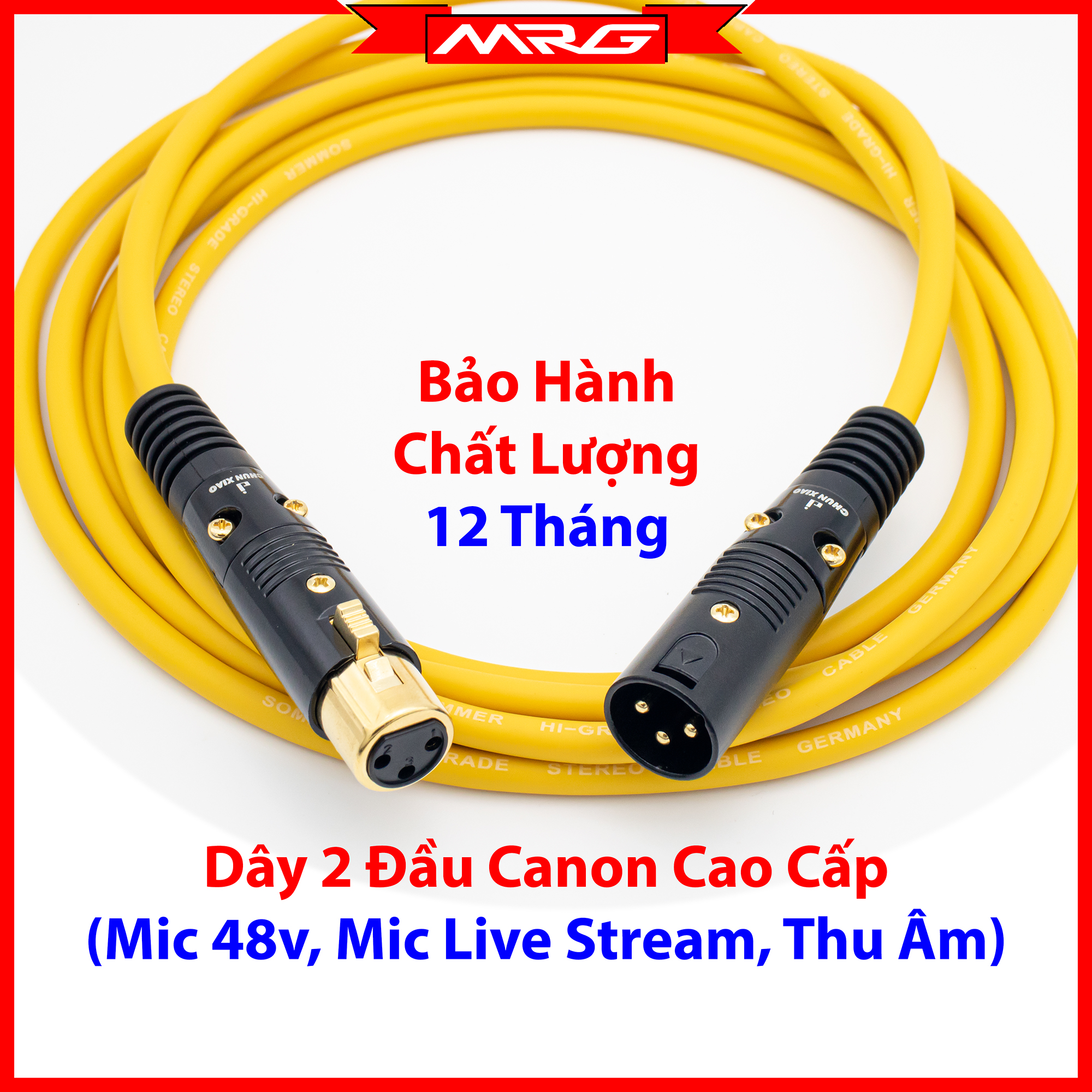 Dây micro canon xlr cao cấp chống nhiễu, dành cho micro thu âm, mic 48v, k200, k320, k600..v.v. - mrg | dây micro chống nhiễu, dây mic karaoke, dây micro live stream, dây canon cao cấp, dây canon đực cái, dây chống nhiễu.