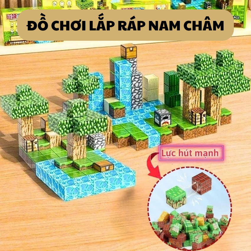 Đồ Chơi Nam Châm minecraft [Tặng 10 nhân vật] Khối Mô Hình Lắp Ráp Trò Chơi Xếp Gạch Xây Dựng Từ Tính Chất Liệu Tốt - Lavi House