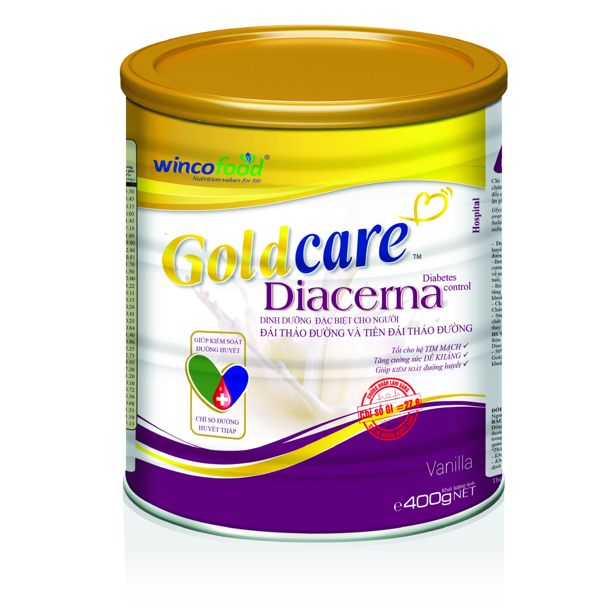 Sữa bột Wincofood Goldcare Diacerna 400g: Dinh dưỡng đặc biệt dành cho người đái tháo đường và tiền đái tháo đường