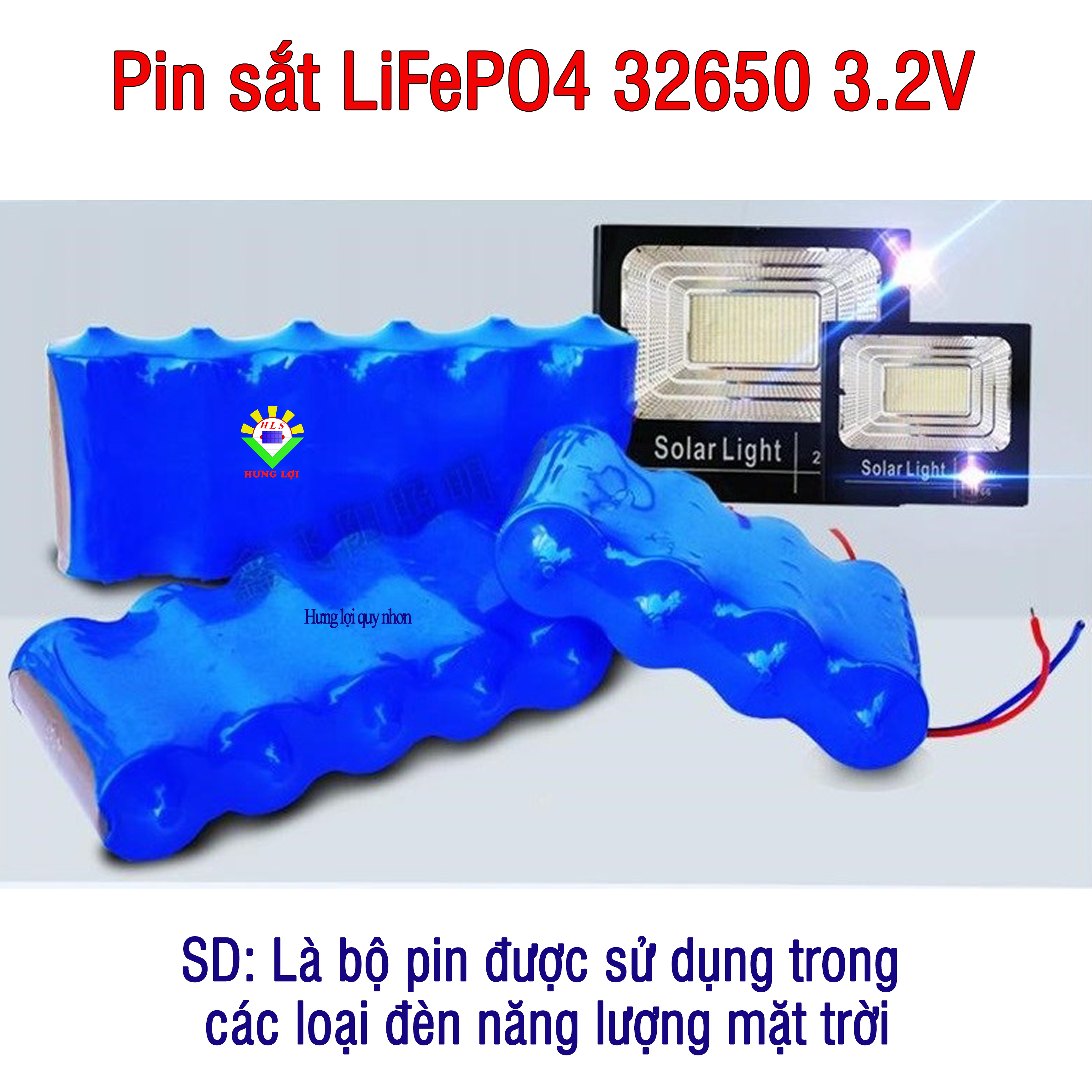 Pin sắt lifepo4 32650 3.2v 5ah - 10ah - 15ah - 20ah - 25ah - 30ah kèm mạch bảo vệ cho đèn năng lượng mặt trời