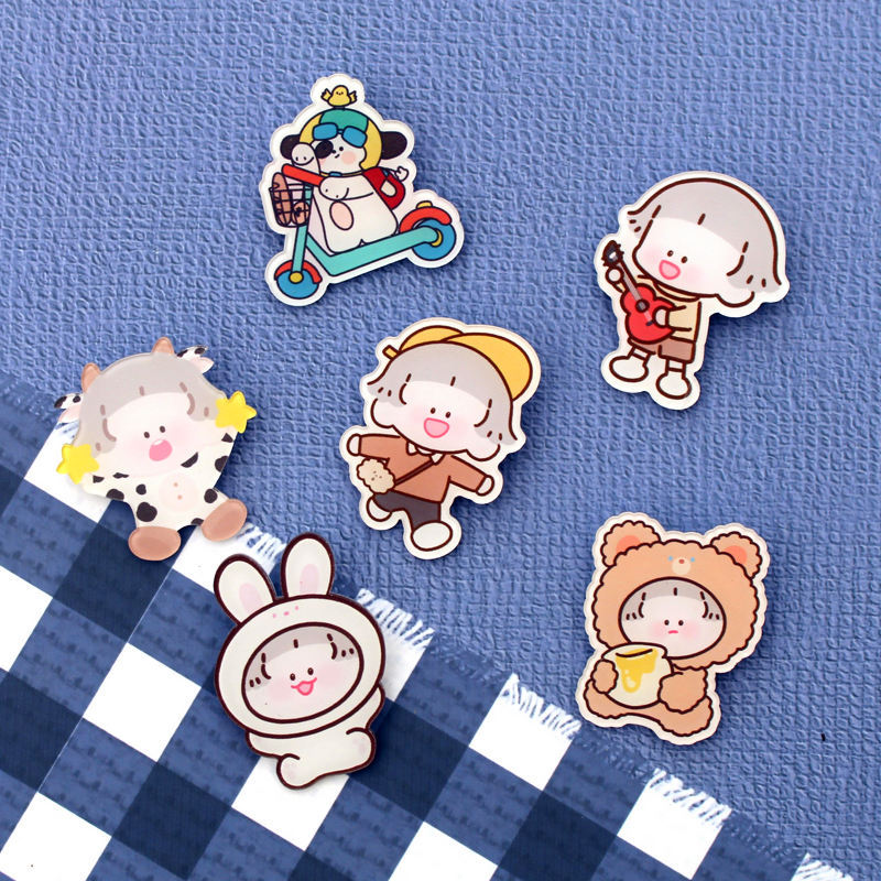 Sticker cài, phụ kiện balo túi, mũ, nón hình chú nhóc siêu siêu cute