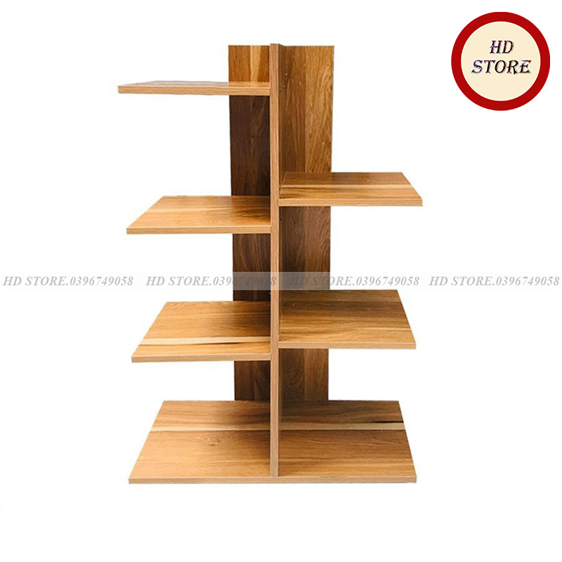 Kệ sách vân gỗ vuông 5 tầng - lắp ghép