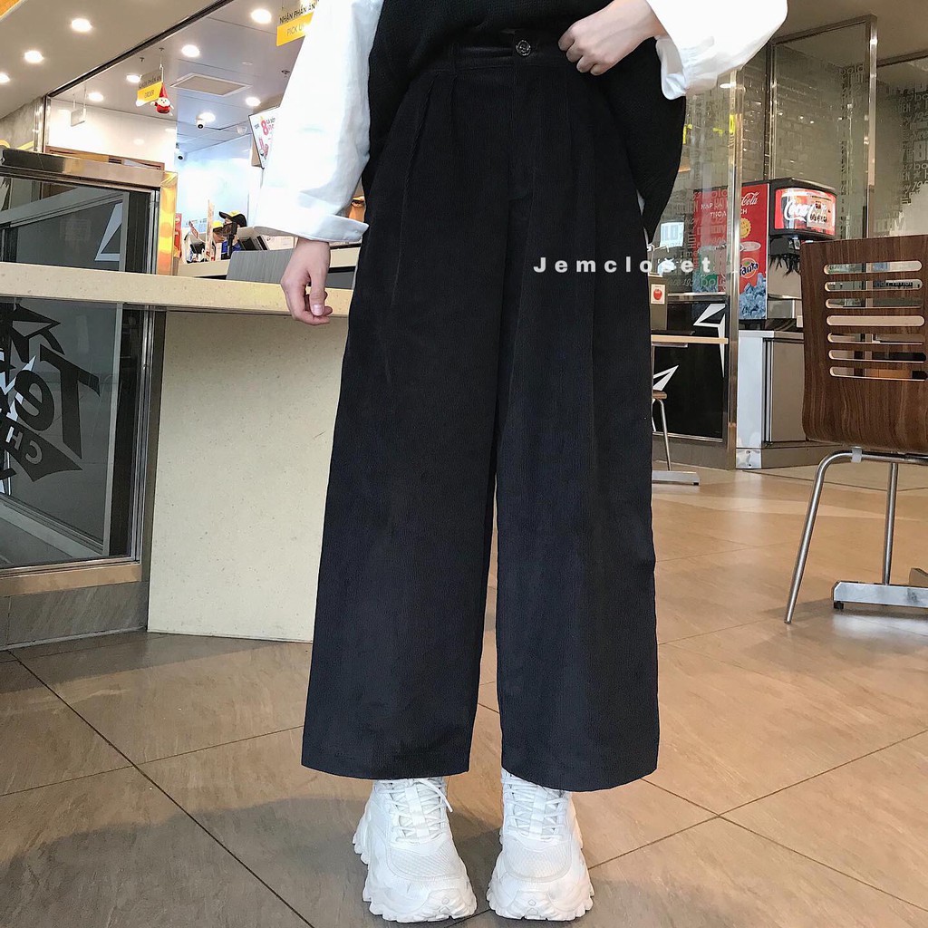 Quần nhung gân suông rộng phong cách LINVAS-2635 jem closet