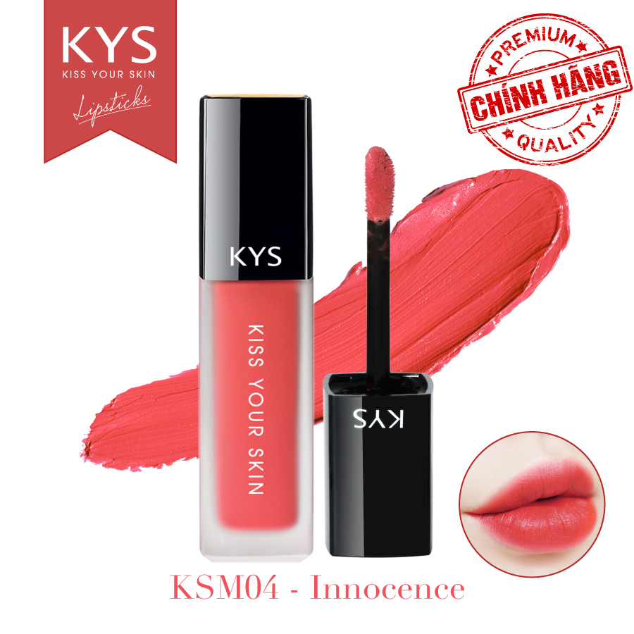 Son kem lì lâu trôi mềm môi khử chì chocolate sweetie matte liquid lipstick kys – innocence hồng cam