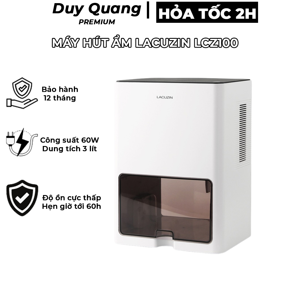 Máy hút ẩm kép Lacuzin - Dual Peltier Dehumidifier - LCZ100