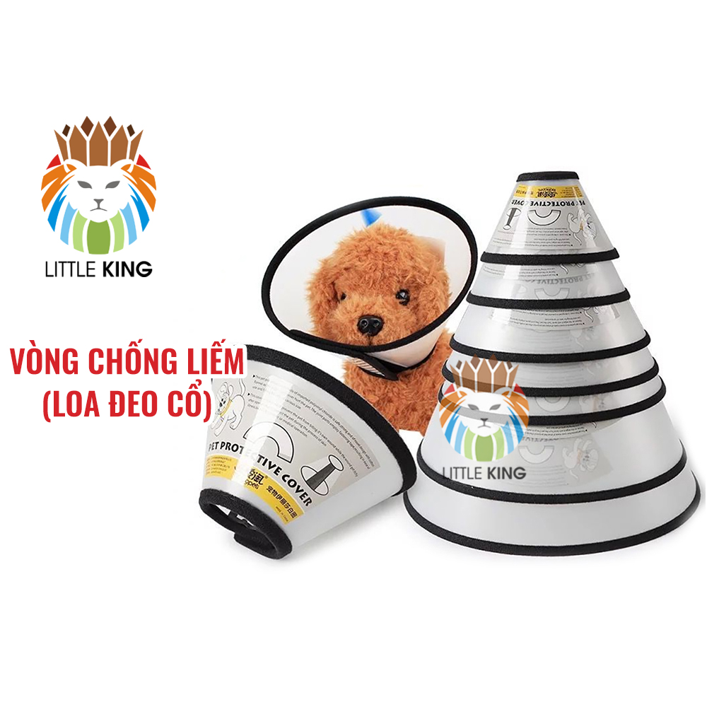 Vòng chống liếm loa đeo cổ cho chó mèo chất liệu nhựa ABS Little King pet shop Chăm sóc thú cưng