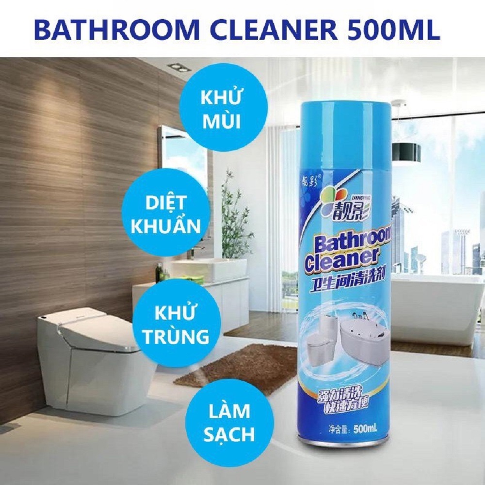 Chai xịt tẩy rửa đa năng làm sạch sàn nhà tắm nhà bếp dạng bình xịt tạo bọt tuyết khử trùng, làm sạch các thiết bị, tường và sàn dung tích 500ml dễ dàng sử dụng và đạt hiệu quả cao