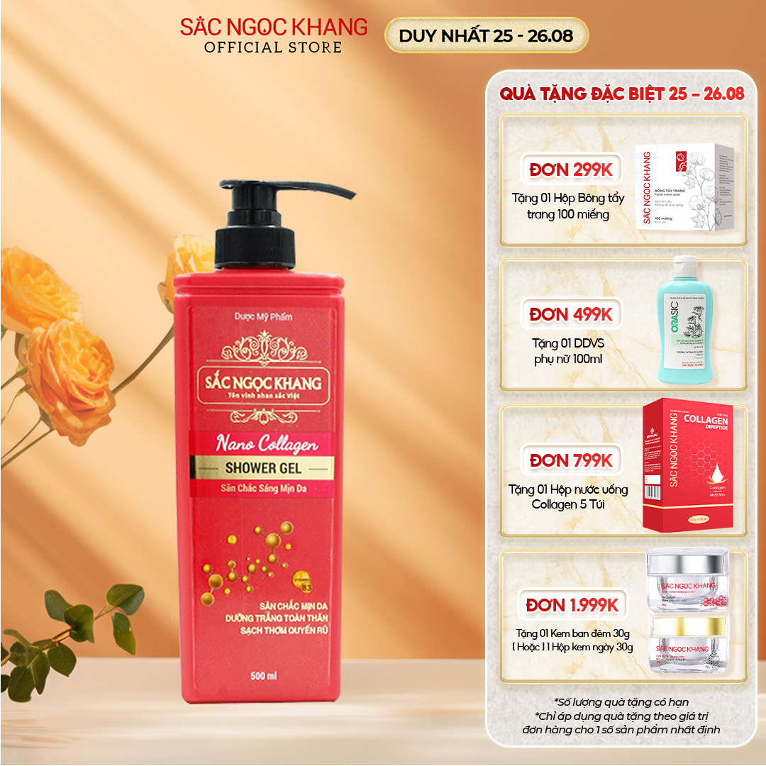 Sữa tắm NANO COLLAGEN Sắc Ngọc Khang cho da săn chắc sáng khỏe 500g
