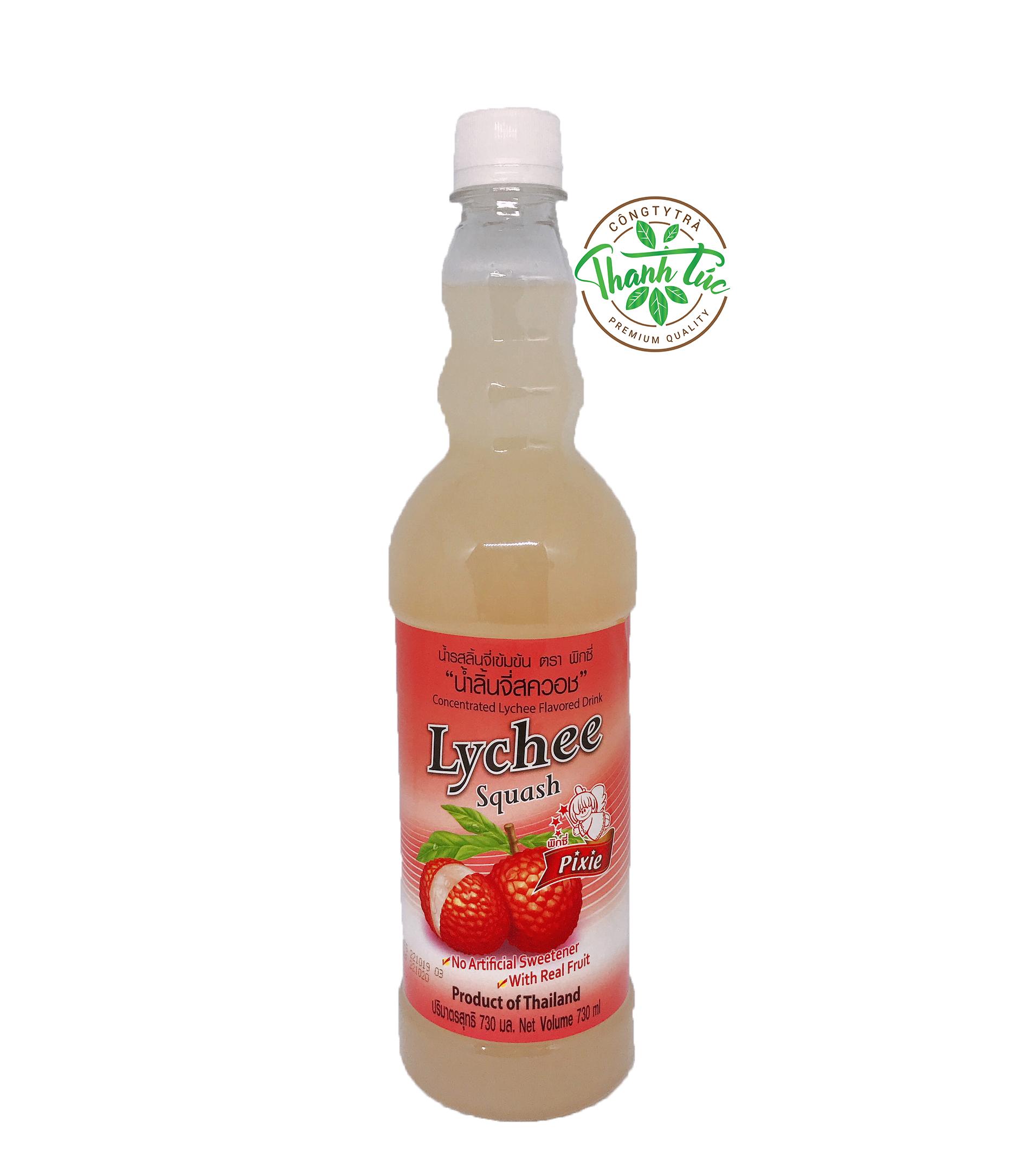 Siro thái lan pixie vải chai 730ml