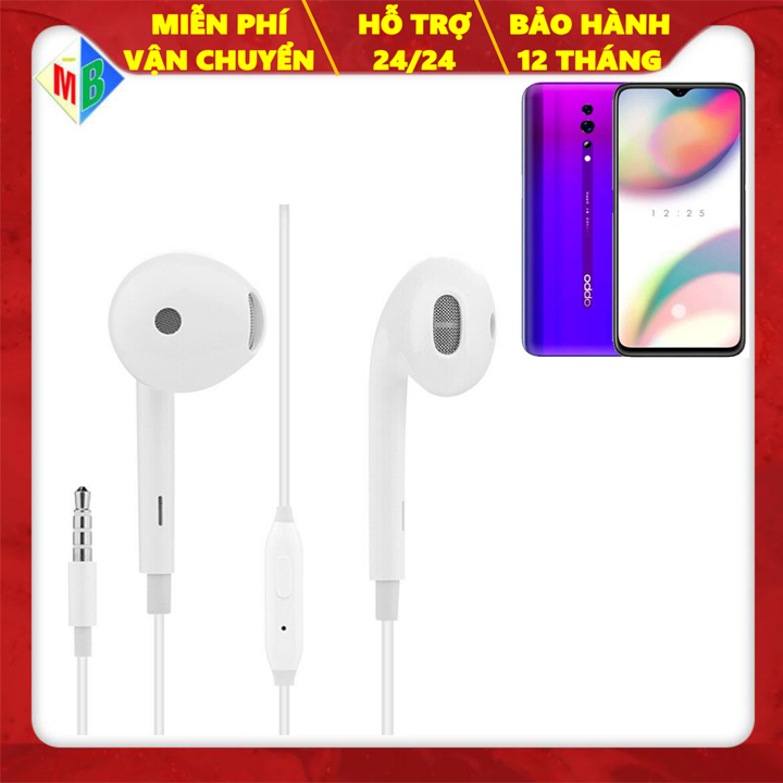 Tai Nghe Cho OPPO Reno Z Nghe Siêu Hay Chui Tròn Jack 3.5mm Chính Hãng