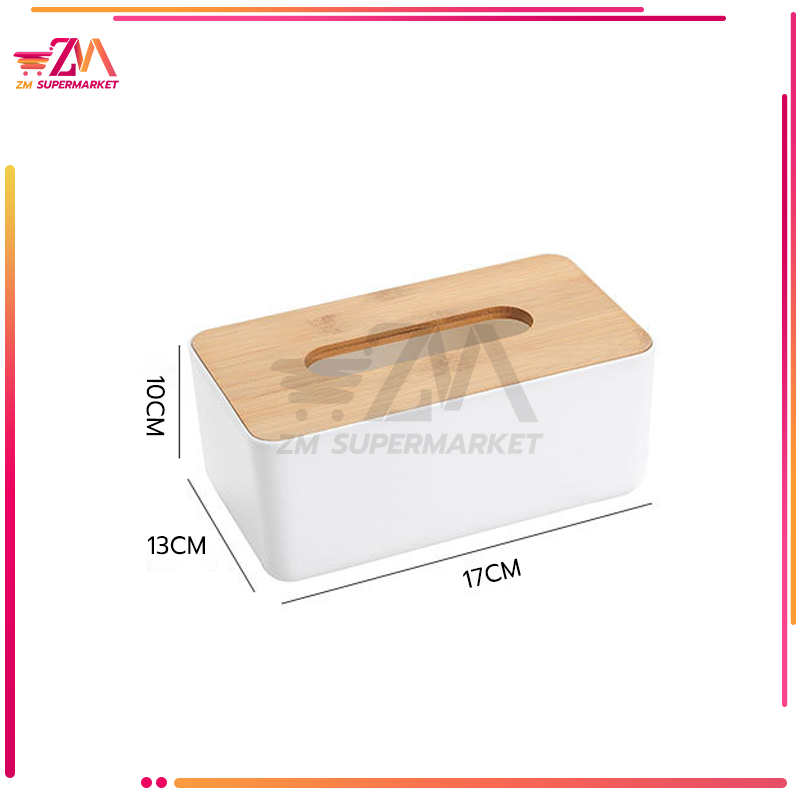 Hộp Đựng Khăn Giấy Nắp Gỗ, thiết kế sang trọng phong cách Bắc Âu,Có 2 Ngăn Để Đồ Đặt Bàn Phòng Khách, Phòng Ngủ