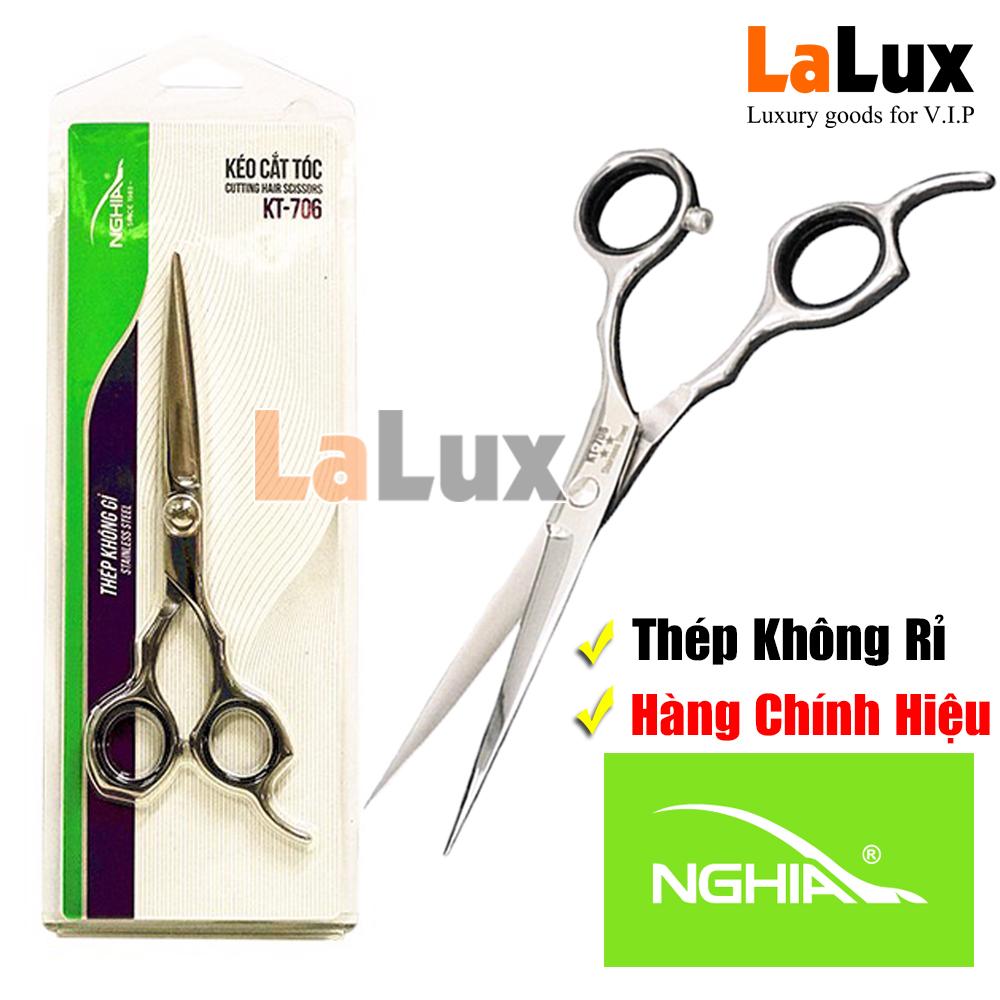 Kéo Cắt Tóc Thương Hiệu KỀM NGHĨA - Kéo Cắt Làm Từ Thép Không Rỉ - Thiết Kế Có Giá Đỡ Ngón Tay Thoải Mái Khi Sử Dụng KT-706