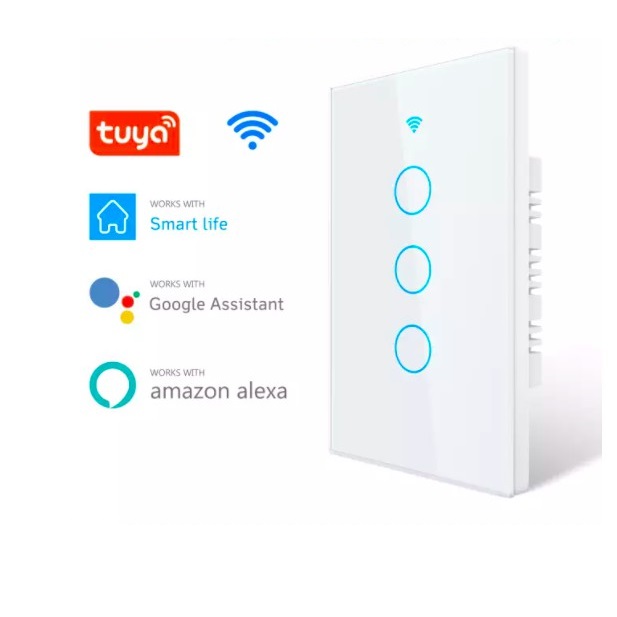 Công tắc WIFI+RF433 Tuya 1-2-3-4 nút, google home (màu trắng/đen)