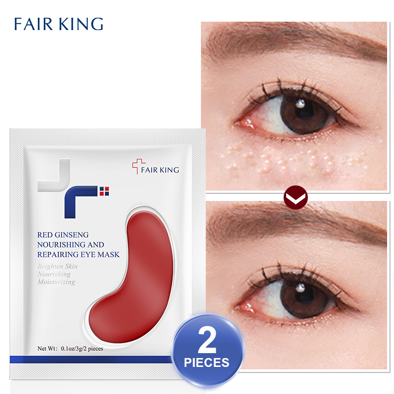FAIR KING 2PCS Red Ginseng Nourishing And Repairing Eye Mask Remove Wrinkles Dark Circles Anti-Aging Fade Fine Lines Anti-Pufiness Eyebags Eye Masks Serum Lift Skin Care