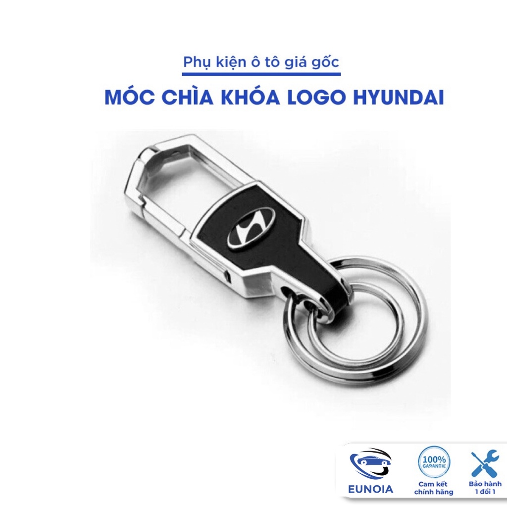 Móc khóa da cao cấp logo hãng Hyundai i10 accent elantra tucson santafe - Phụ Kiện Đồ Chơi Ô Tô Xe Hơi EUNOIA