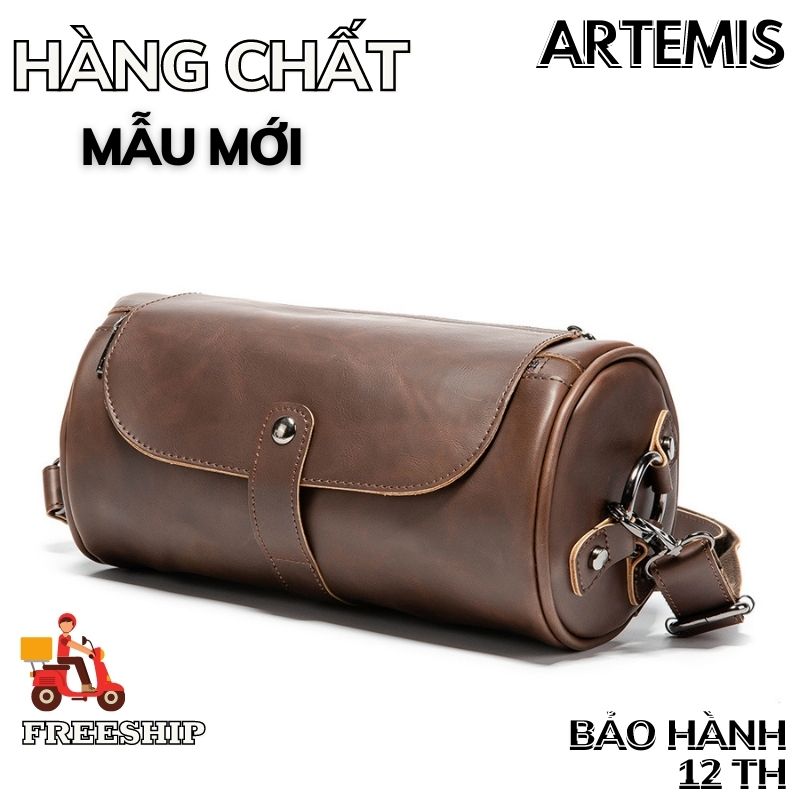 [FREESHIP TOÀN QUỐC] Túi đeo bụng nam da đeo chéo ngực vai hình trống nhỏ gọn chính hãng Artemis P02Z7B8 hiện đại độc lạ, ngầu cá tính mẫu mới đi chơi, du lịch, đi tiệc, đi làm công sở, hàng đẹp, cao cấp sang trọng