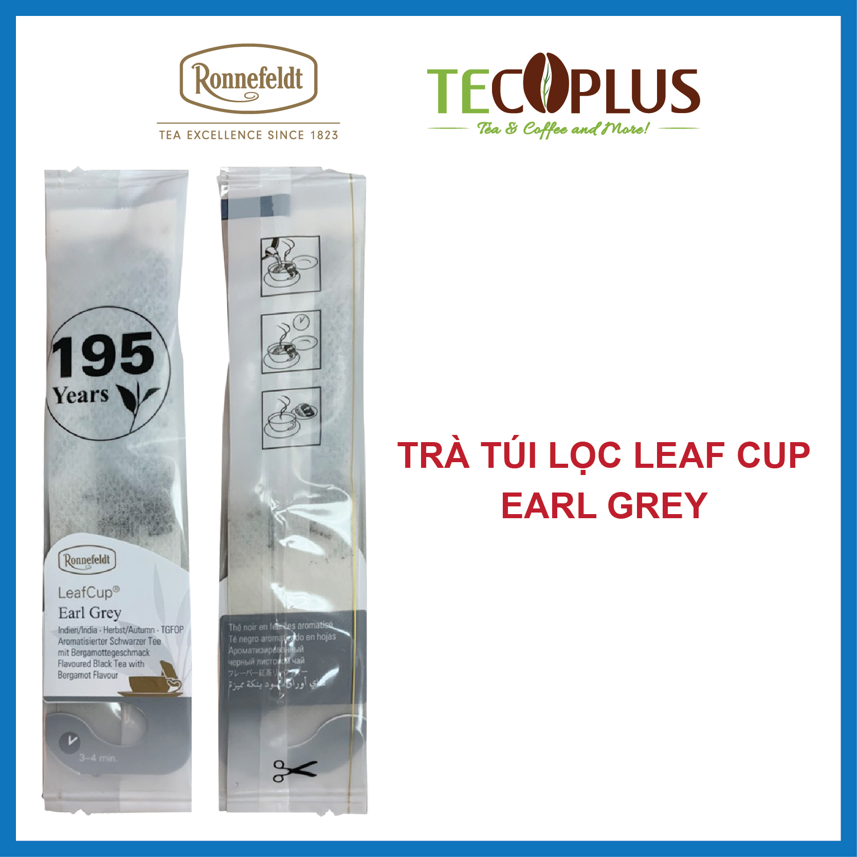 [HCM][HÀNG CHÍNH HÃNG] Trà Túi Lọc Ronnefeldt tea-Leafcup Earl Grey 1 túi 1.5g