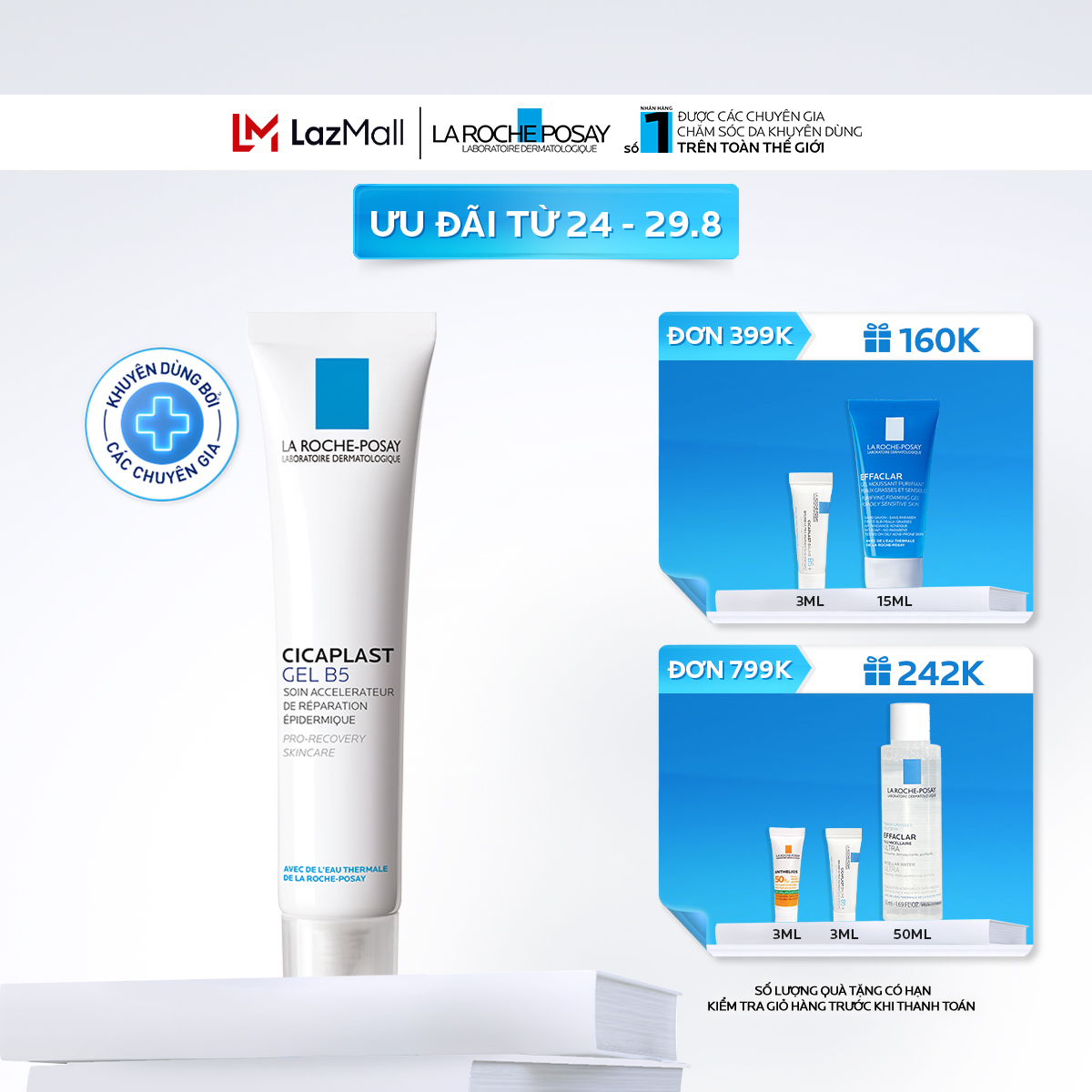 Kem dưỡng phục hồi, làm mờ sẹo La Roche-Posay Cicaplast Gel B5 40ml