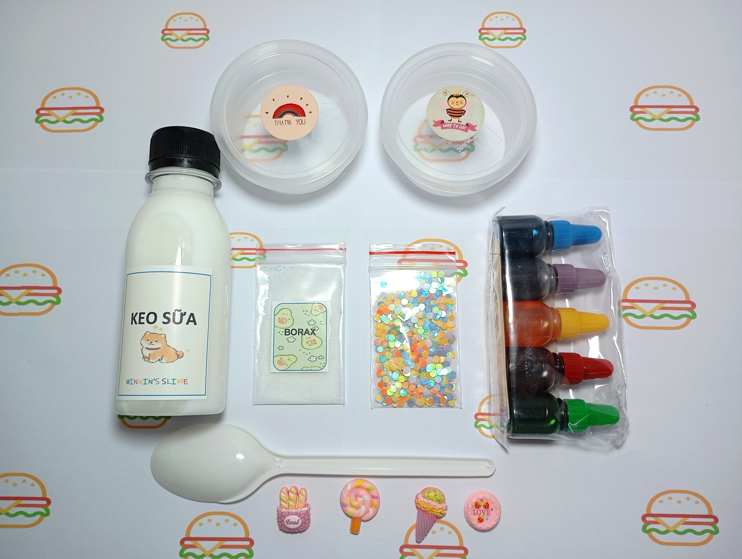 Kit làm slime basic - dụng cụ làm slime cơ bản, an toàn, đơn giản
