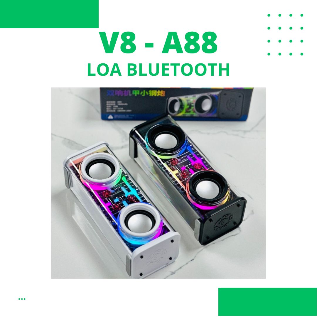 Loa bluetooth A88 - V8 âm thanh hay bass cực mạnh có đèn led - PK Ha Noi