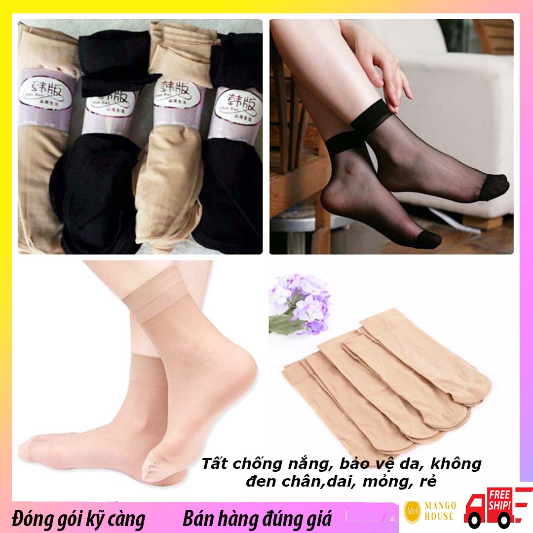 Set 10 đôi da chân mỏng cổ ngắn-  Chống nắng, Co giãn cực tốt, thoáng chân, chống thối, dễ chịu, phù hợp với mọi lứa tuổi-tất vớ nữ, tất cổ ngắn, vớ nữ, tất da chân hàn quốc, tất da chân màu đen, tất da chân mùa hè, vớ mùahè