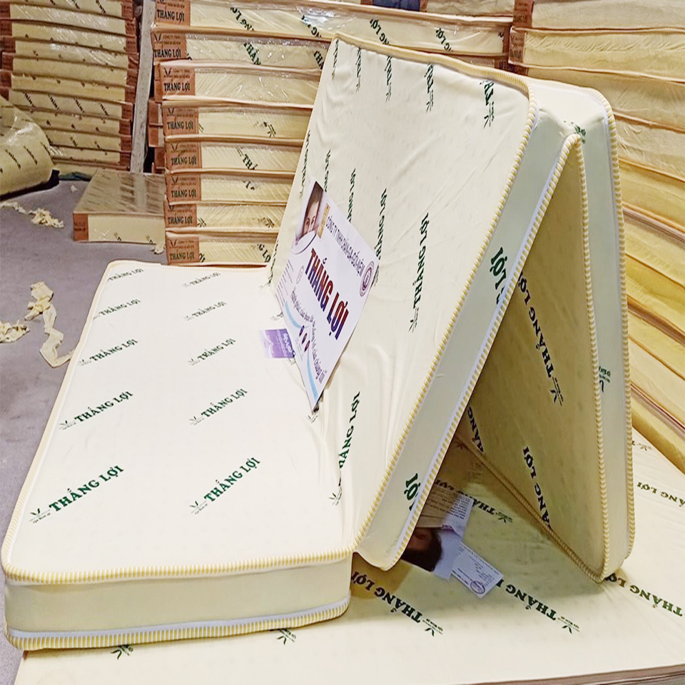 (FREE SHIP HCM ) Nệm Cao Su Non Thắng Lợi 1m2x2mx10cm, Nệm Cao Su Gấp 3 Thoáng Mát, Êm Ái Đàn Hồi Tốt Cho Cột Sống