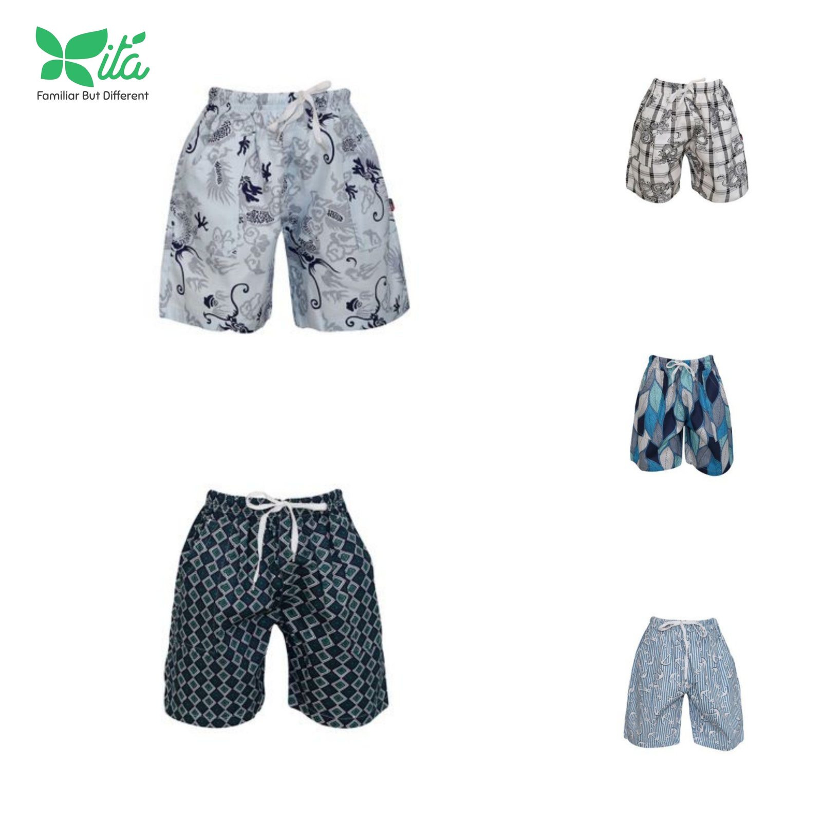 Quần sọt trẻ em, quần lửng bé trai lưng thun Hometex