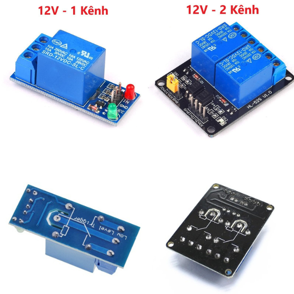 Module relay 12vdc - mạch rơ le 12vdc 1 kênh, mạch rơ le 12vdc 2 kênh có octo bảo vệ