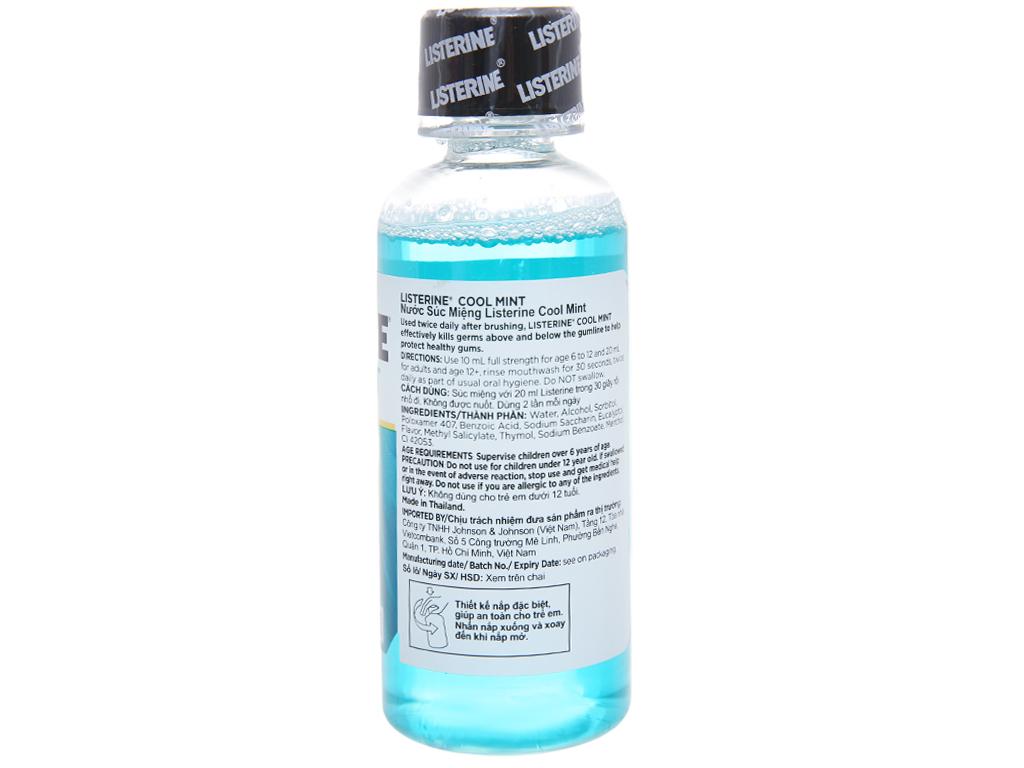 Nước súc miệng Listerine bạc hà the mát 100 ml
