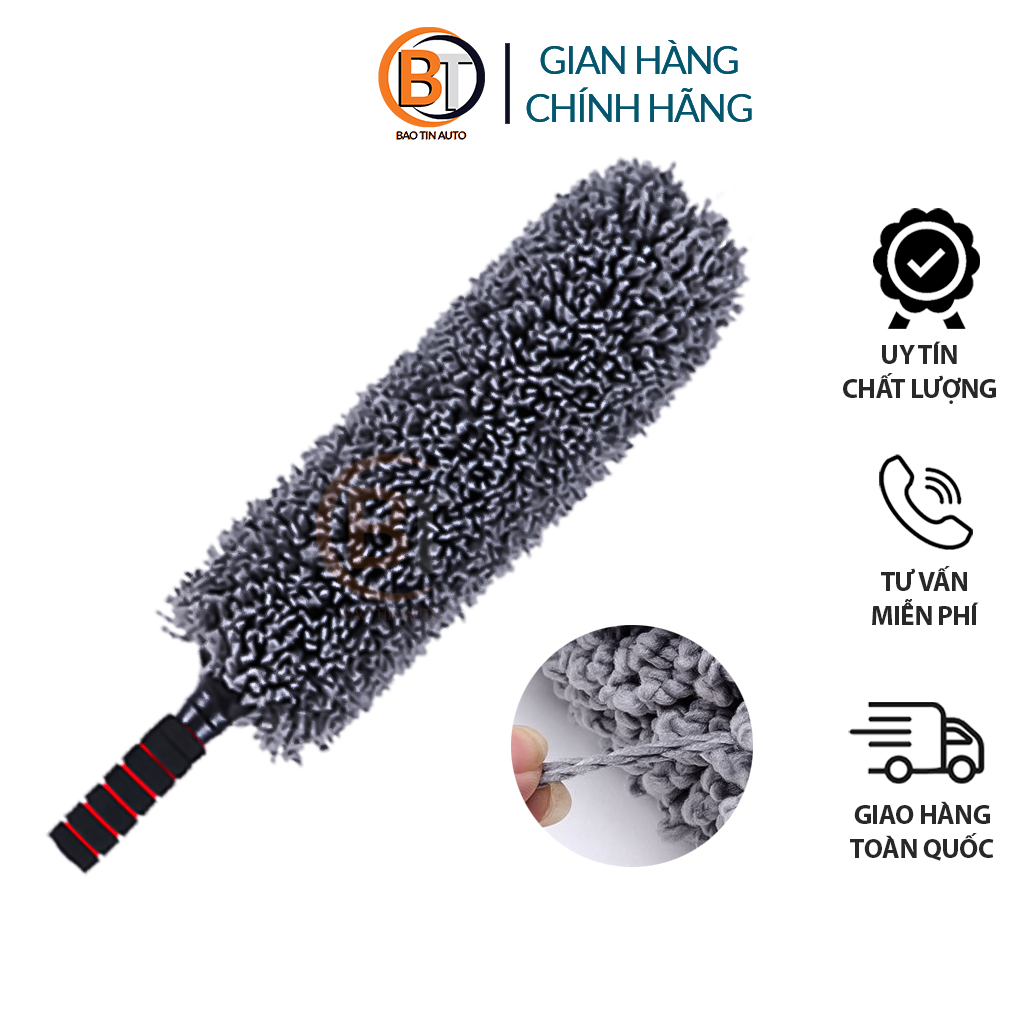  Chổi tròn lau bụi sử dụng sợi quang dầu Polime tổng hợp cao cấp có cán dài bằng kim loại cây quét dùng để dọn vệ sinh nội thất cho xe hơi xe ô tô xe tải cũng như bàn ghế sofa trong không gian gia đình 