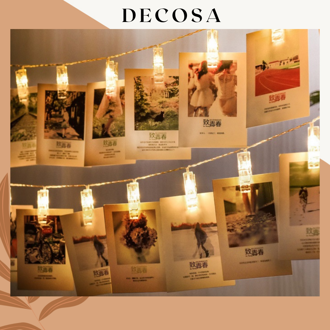 Dây đèn led có kẹp ảnh chạy pin trang trí nhà cửa DECOSA