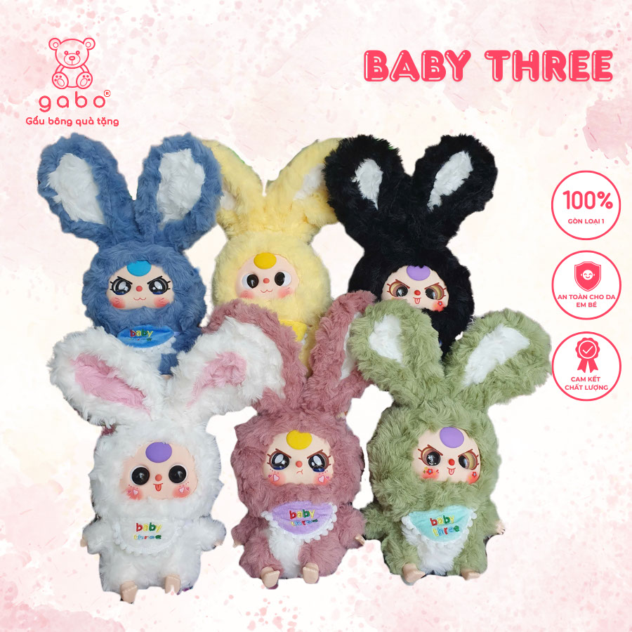 Blind Box Baby Three Thỏ Thị Trấn Hàng VN, BB3 Bé ba Thỏ Thị Trấn Full Box búp bê nhồi bông quà tặng cho bé sẵn SLL