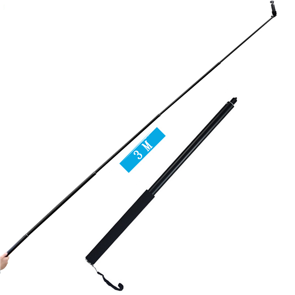 New 3m aluminum alloy monopod selfie stick for DJI Osmo actionpocket GoPro Hero 7 6 5 Eken Insta 360 One X camera accessories