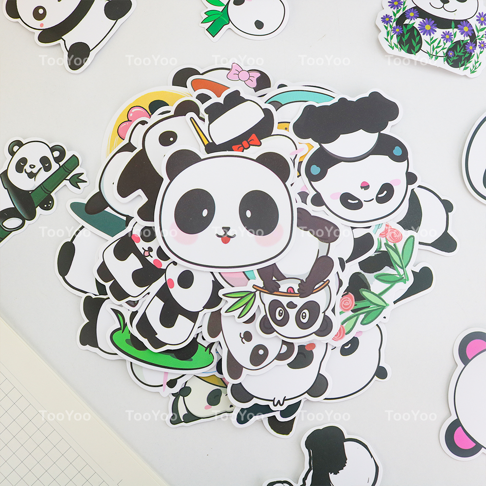Set 50 sticker gấu trúc panda chống nước dễ thương cute ty0305