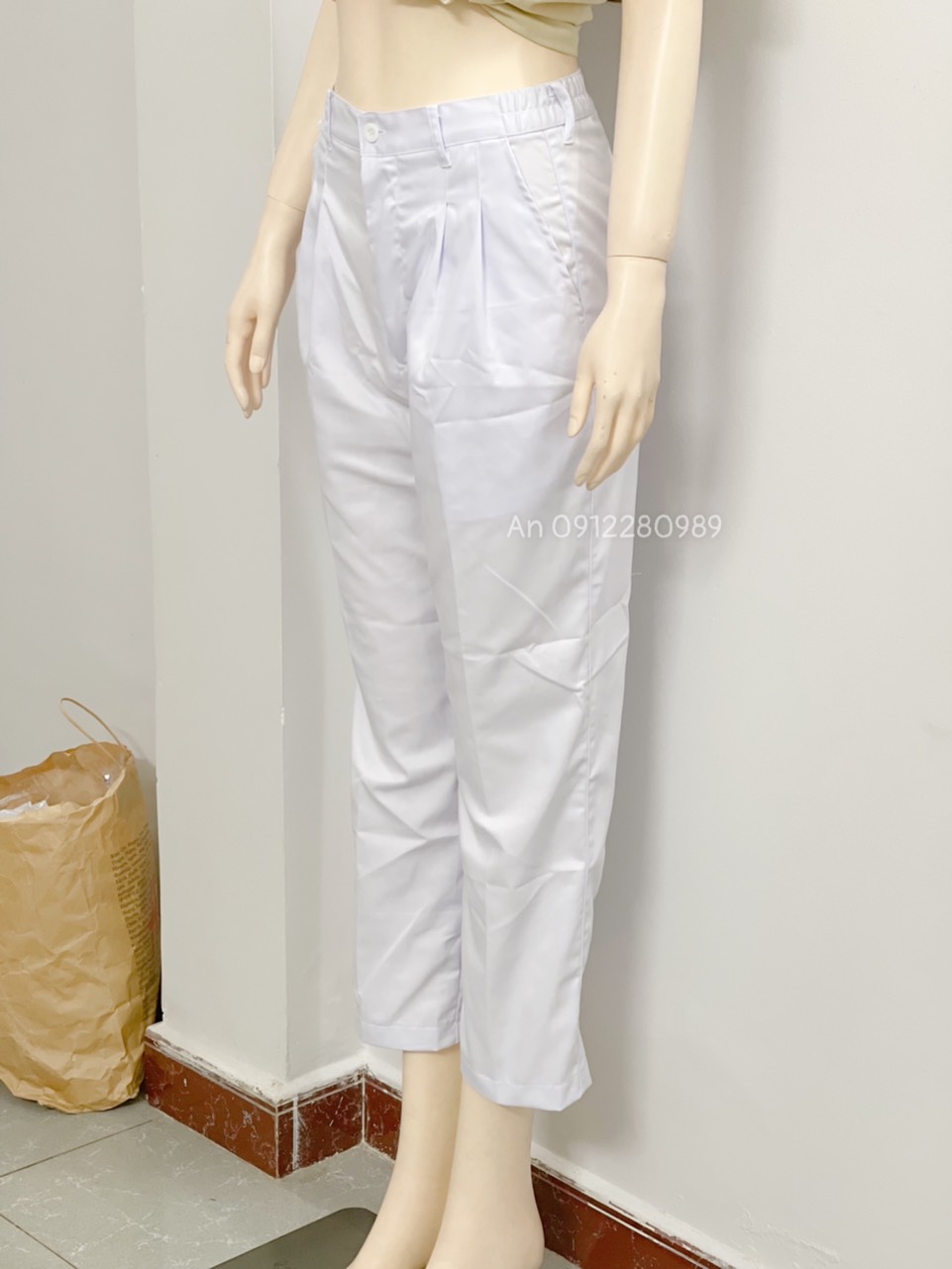 Quần blouse trắng đủ size từ XS đến 6XL - quần y tế cho nam và nữ - quần tây trắng cao cấp vải kaki