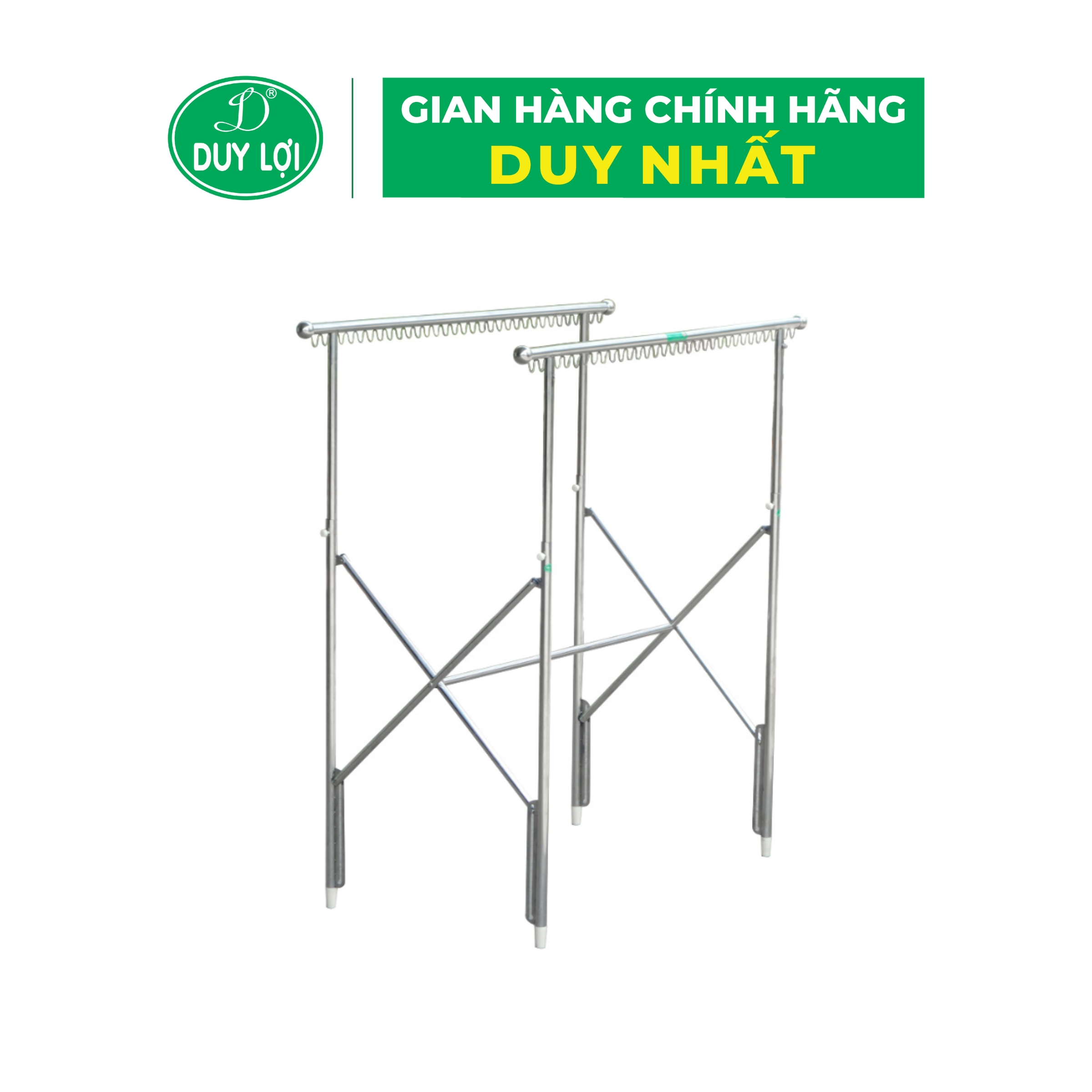 GIÁ PHƠI ĐỒ 2 NHÁNH DUY LỢI LOẠI DÀI (QUÀ TẶNG 10 MÓC ÁO KÉP NHỰA CAO CẤP DUY LỢI)