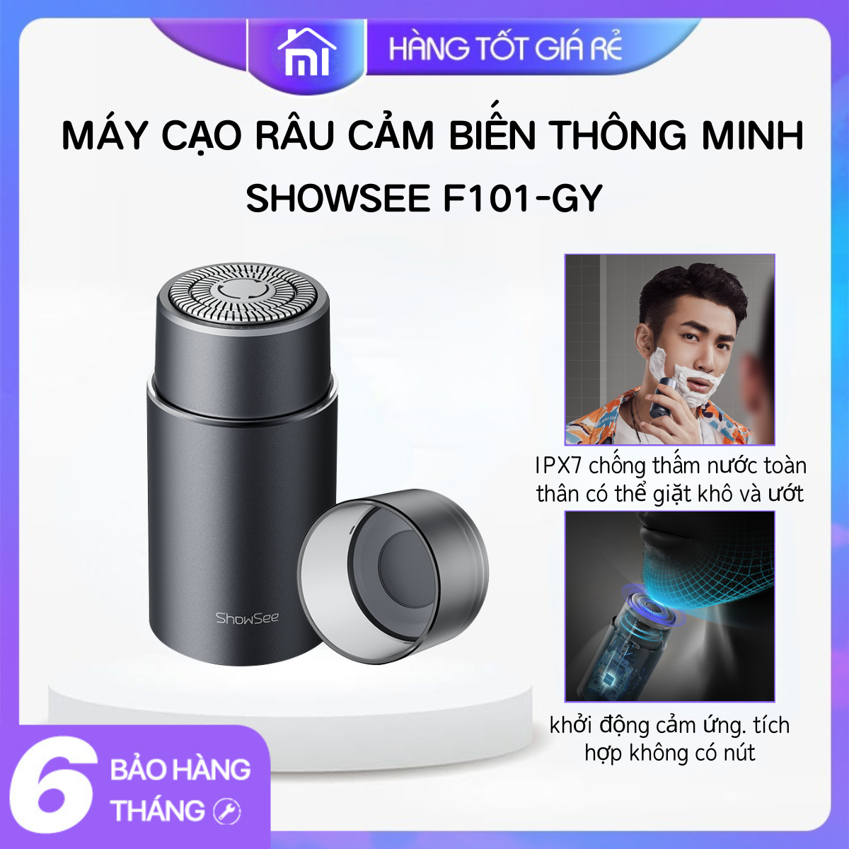 Xiaomi Showsee vỏ bảo vệ từ tính khởi động bằng dao cạo chống nước IPX7 cầm tay cho máy cạo râu cảm biến thông minh. - Mijia