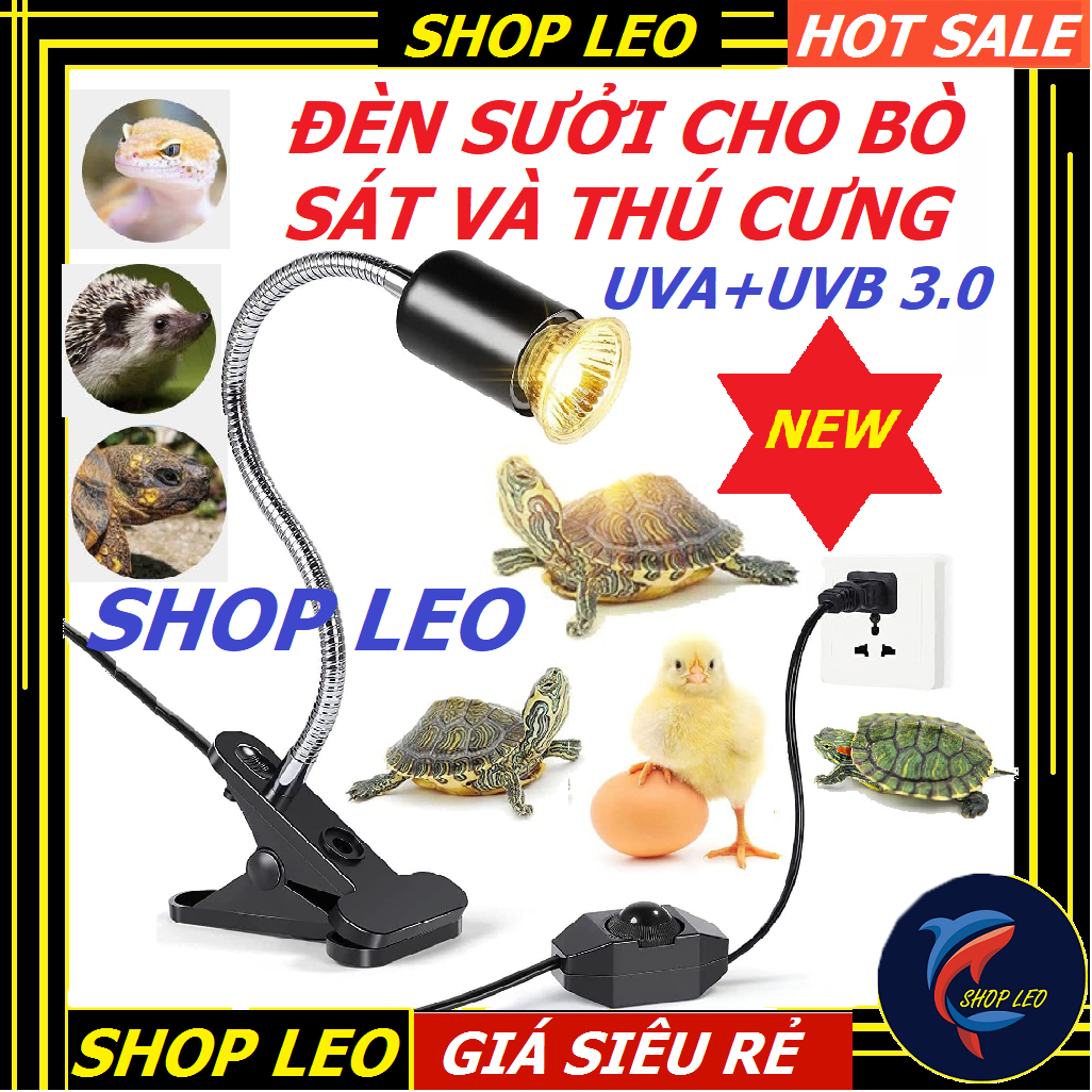Đèn led kẹp uva + uvb 3.0 - đèn sưởi cho bò sát - thú cưng - shopleo