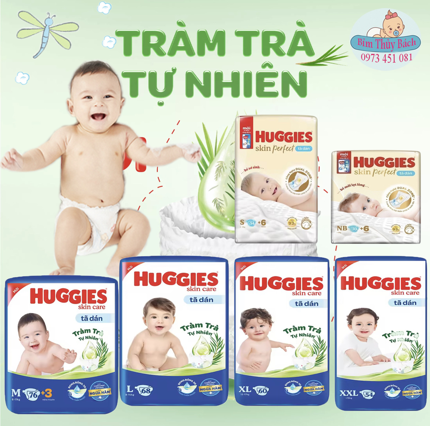 Bỉm huggies dán size m76/l68/xl62/xxl56