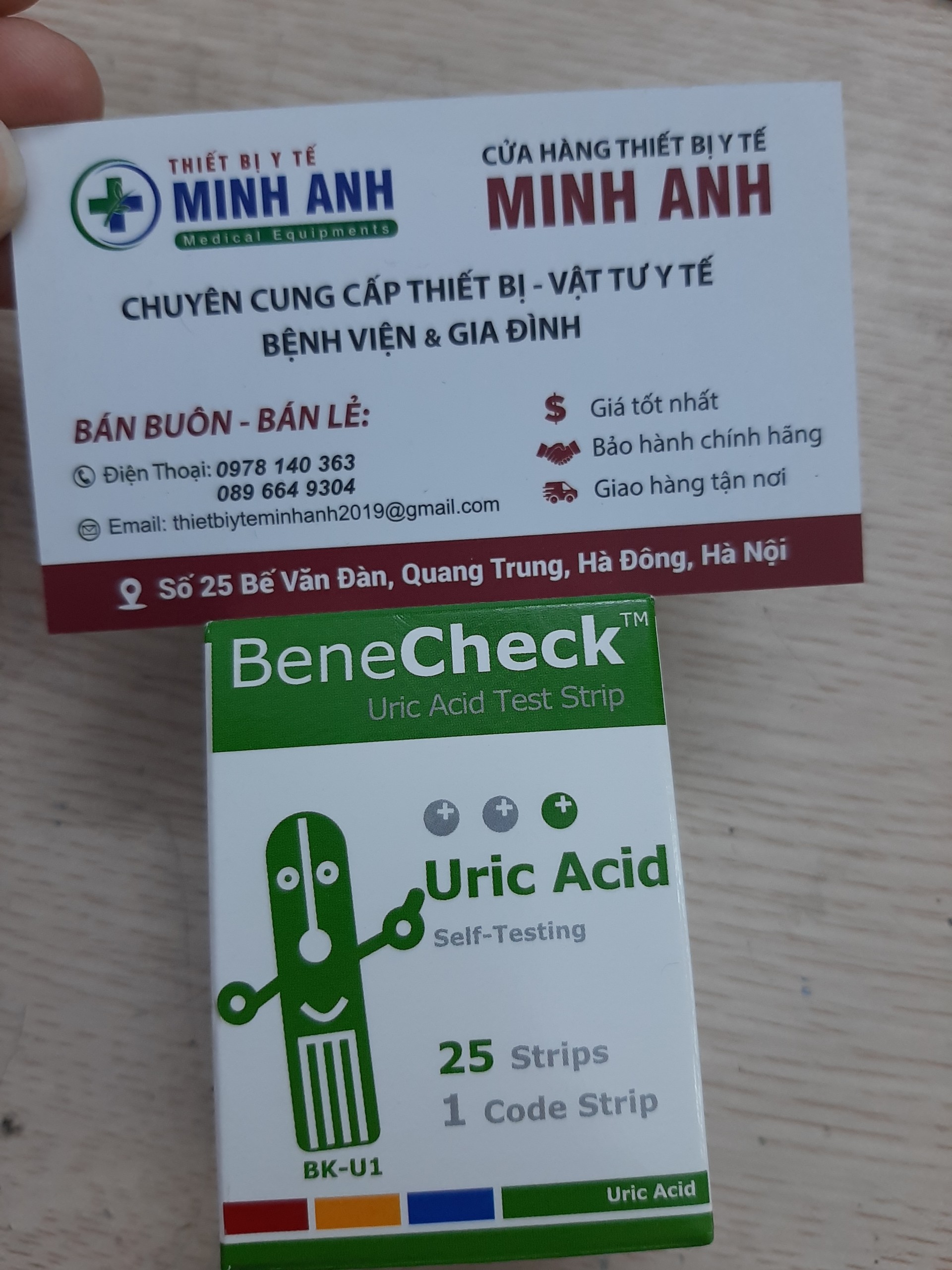 Que thử Acid Uric máy đo Benecheck 3in1 (25 que)