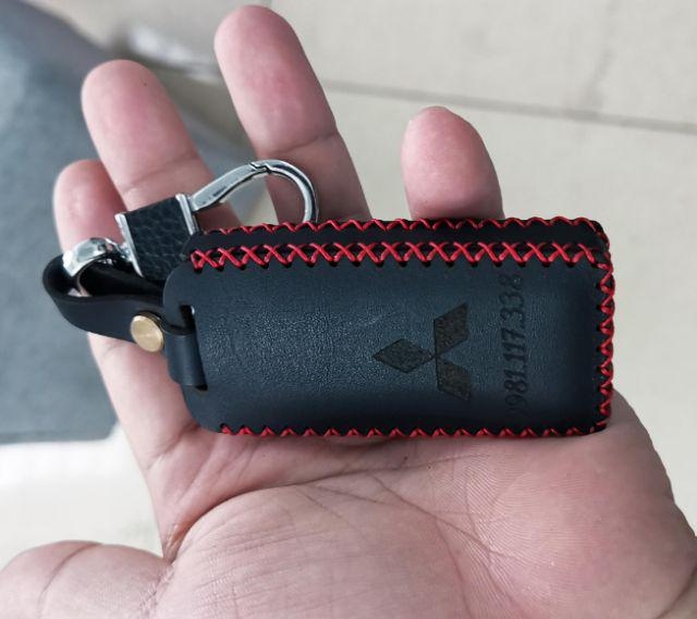 Bao da chìa khóa Mitsubishi Xpander, Outlander, Triton, Attrage, Pajero Sport da bò handmade