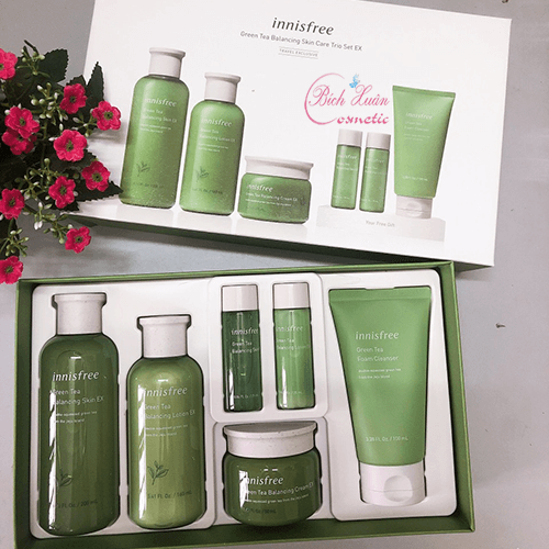 [Bộ Set 6 Món] Dưỡng Da Innisfree Trà Xanh Ngừa Mụn, Trắng Sáng Mịn Màng