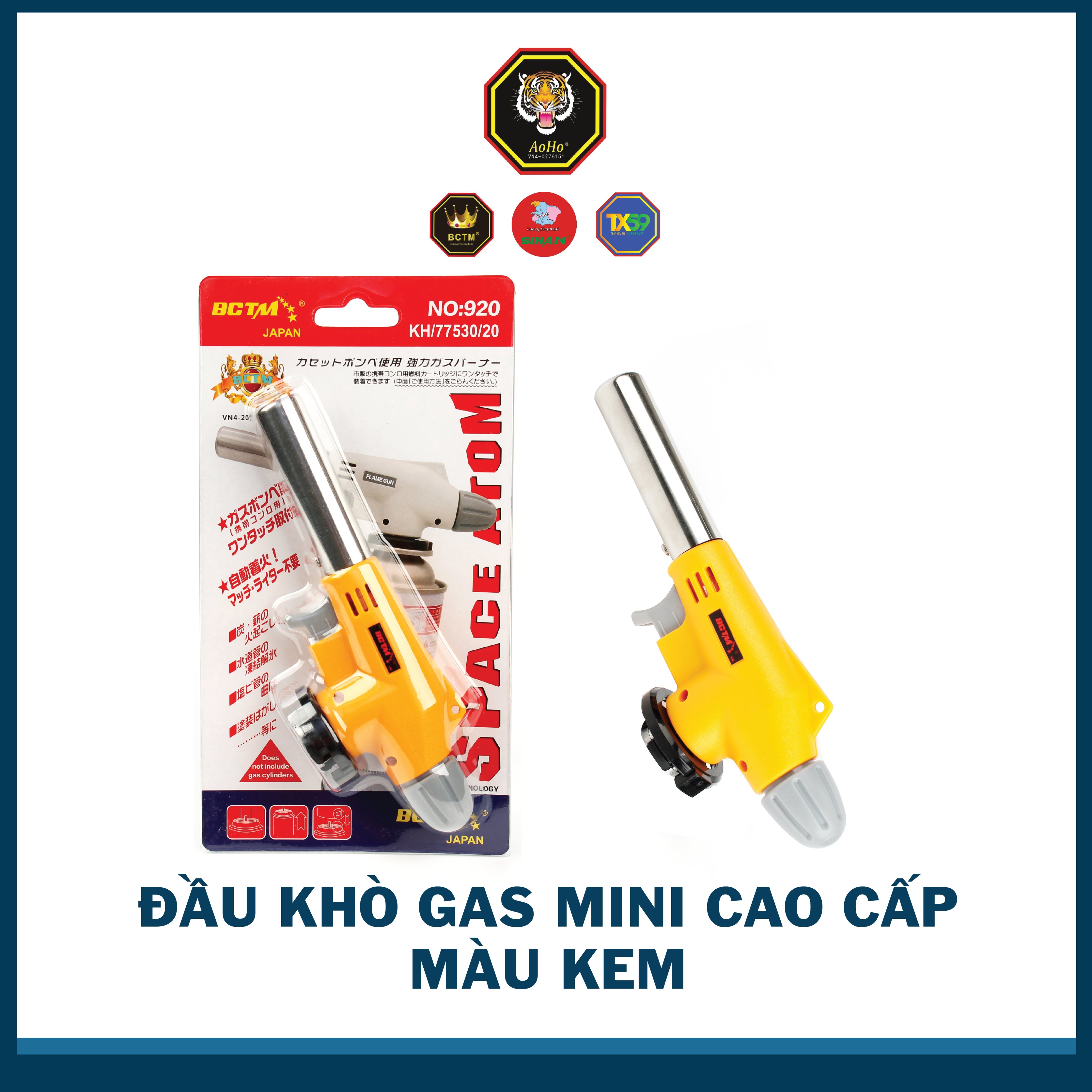 Đầu khò bình gas mini 920 _ màu vàng cao cấp