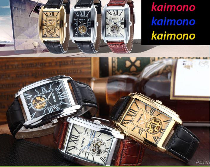 [SIÊU GIẢM GIÁ OFF 50%] Đồng hồ nam GOER cơ Automatic Doanh nhân - Dây da cao cấp- Thép chống rỉ - Cơ - Automatic – FullBox [kaimono]