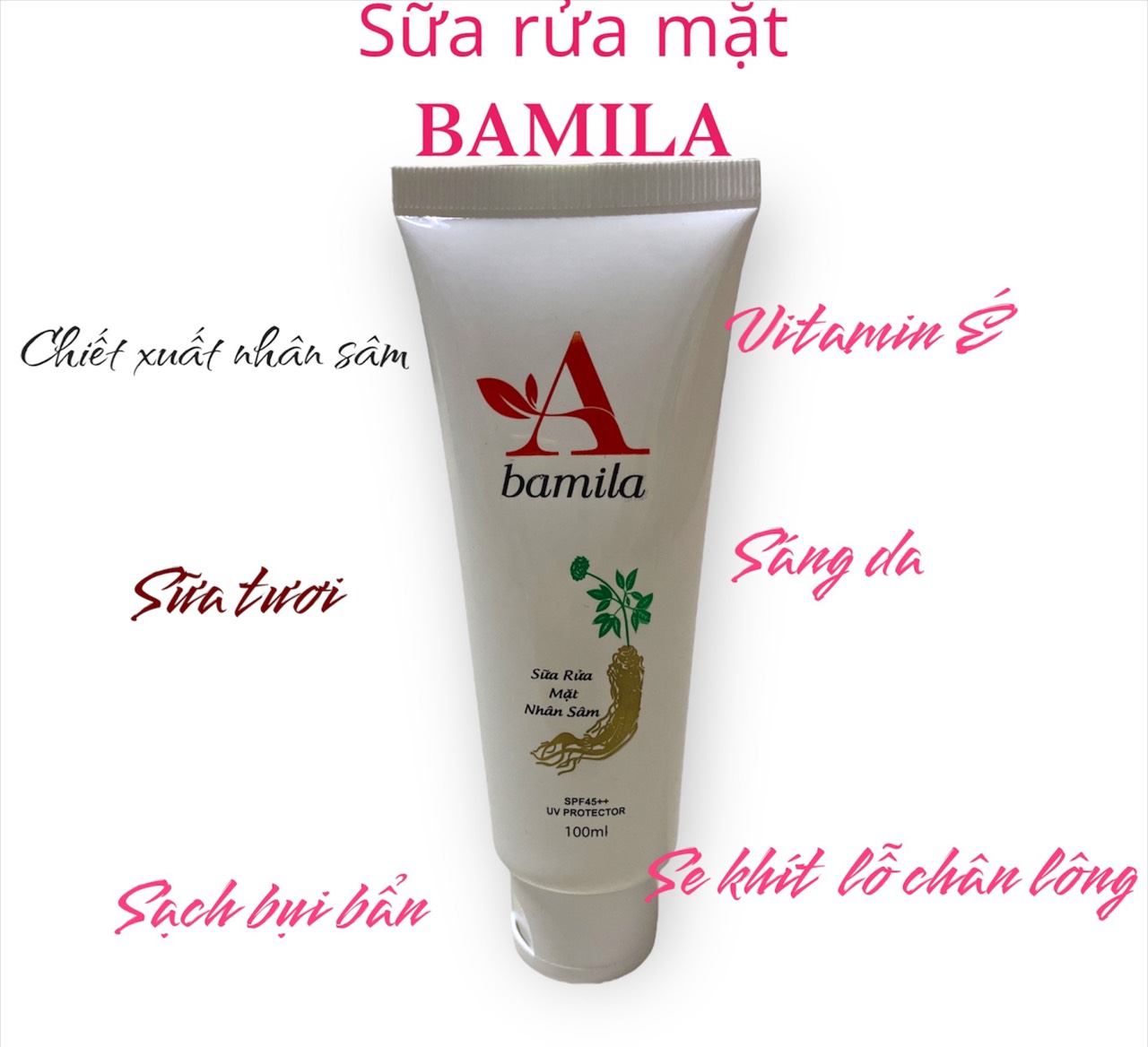 Sữa rửa mặt trà xanh nhân sâm 100ml bamila