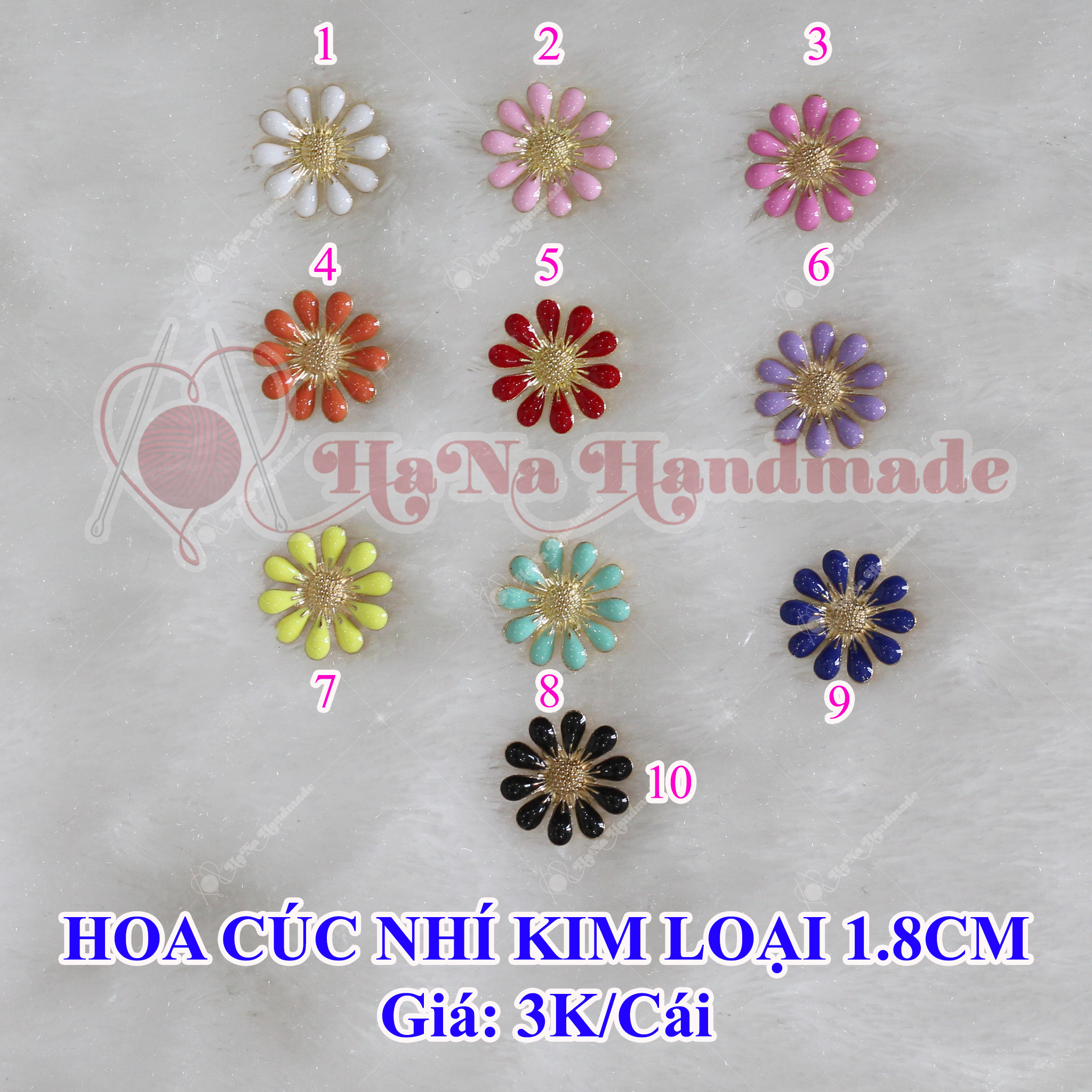 Hoa cúc nhí kim loại 1.8cm