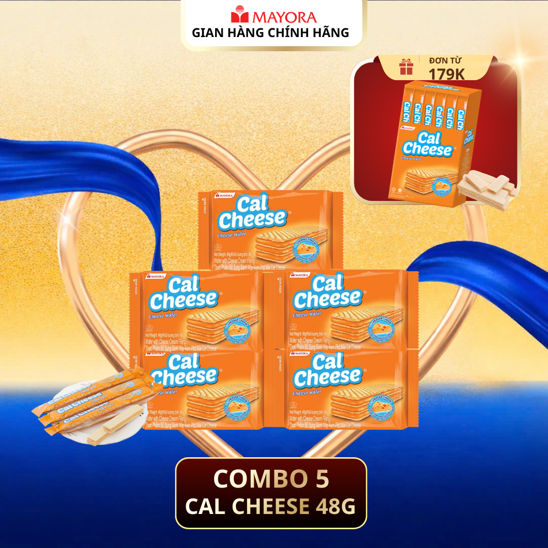 Combo 5 Bánh Xốp Cal Cheese Phô Mai Gói 48G